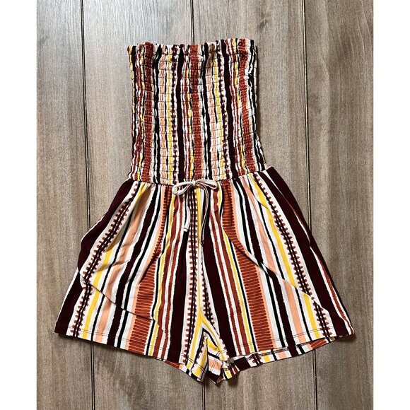 Rue 21 Shirred Halter Shorts Romper - Picture 2 of 10